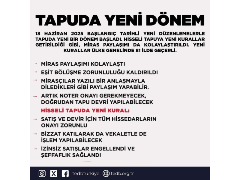 TAPUDA YENİ DÖNEM