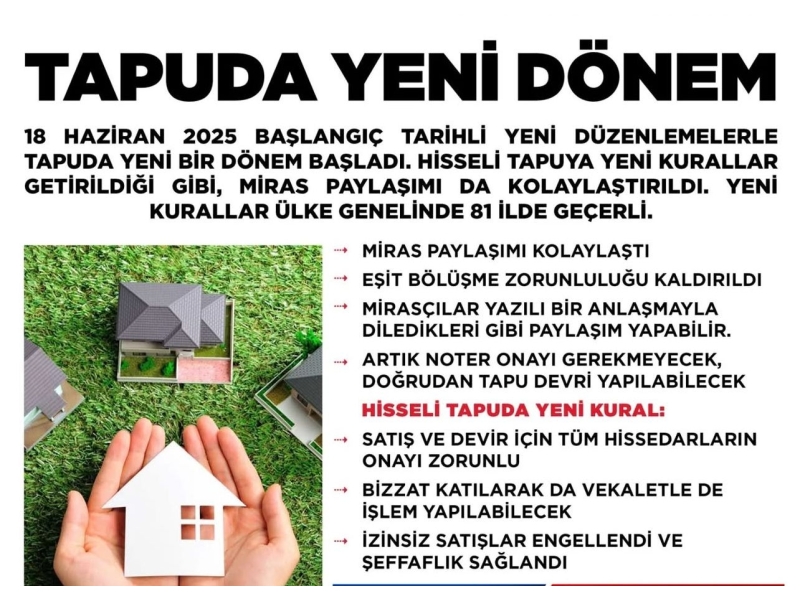 TAPUDA YENİ DÖNEM